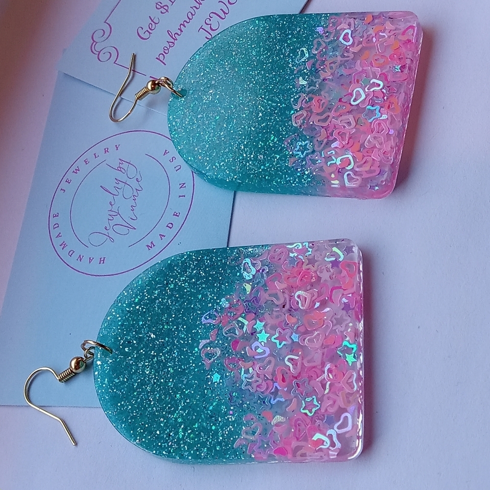 Hand Crafted Pink And Teal Caribbean Sunset Collection Arches - Picture 6 of 7